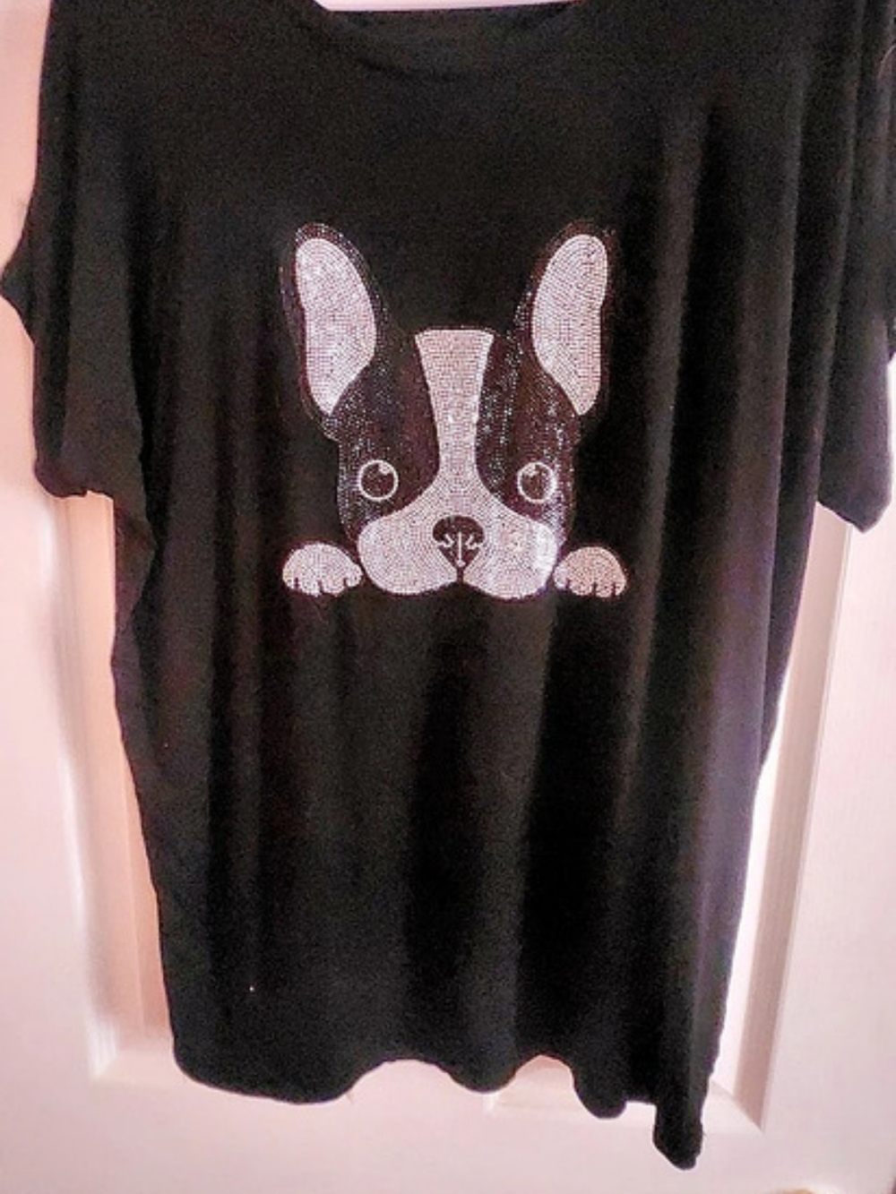 Casa Donna Graphic Short Sleeve Tee With French Bulldog/Boston Terrier